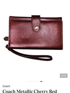Coach Metallic Cherry Red Wristlet F53977 - GUC